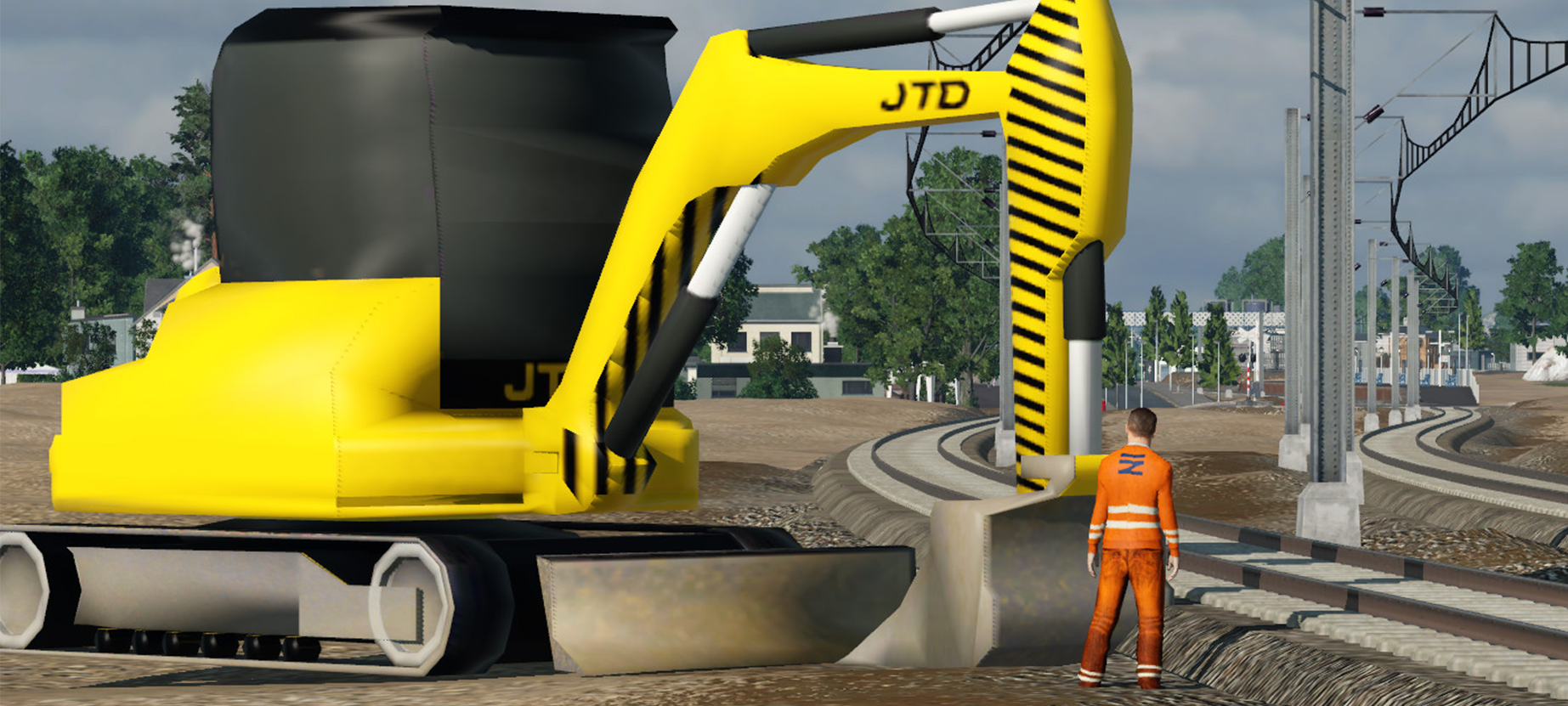 Photo of contruction at Bellevue to restore the Jundabyne section in 2024
